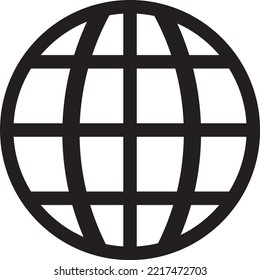 internet communication globe icon for teaching material, infographic or design