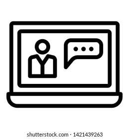 Internet communication icon. Outline internet communication vector icon for web design isolated on white background