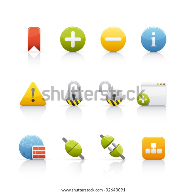 Internet Communication Icon Set Multiple Application Stock Vector Royalty Free 32643091