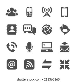 internet communication icon set, vector eps10.