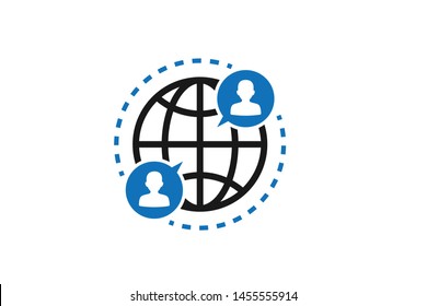 Internet communication icon vector blue version, modern web chat icon