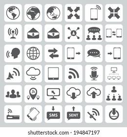 Internet and communication  icons set
