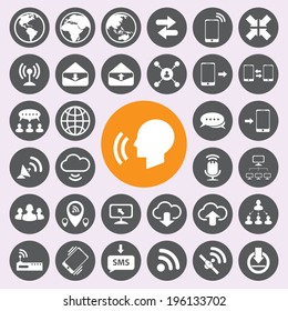 Internet and communication icons set