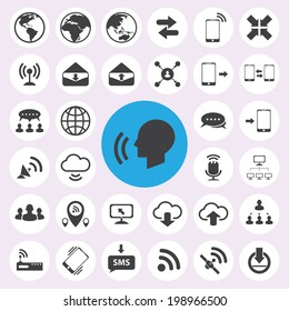 Internet and communication icons set 