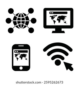 Internet and Communication Icons Set