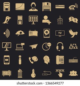 Internet communication icons set. Simple style of 36 internet communication vector icons for web for any design