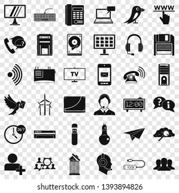 Internet communication icons set. Simple style of 36 internet communication vector icons for web for any design