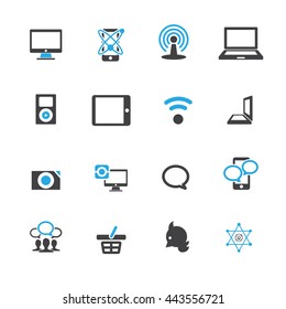 Internet and Communication icons set,Vector