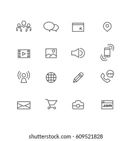 Internet and Communication icons set,Vector