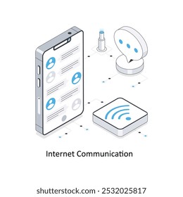 Internet Communication isometric stock illustration. EPS File stock illustration