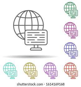 Internet, communication in multi color style icon. Simple thin line, outline vector of communication icons for ui and ux, website or mobile application