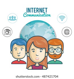 internet communication persons global graphic