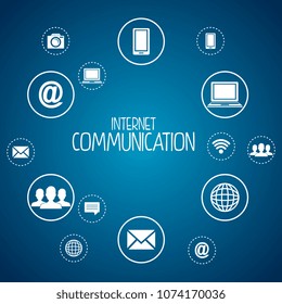 internet communication set icons