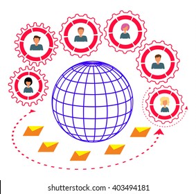 The Internet and communication. Vector illustration.