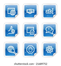 Internet communication web icons, blue glossy sticker series