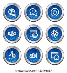 Internet communication web icons, blue electronics buttons series