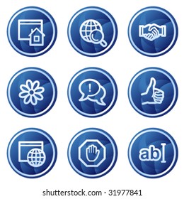 Internet communication web icons, blue circle buttons series