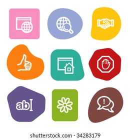 Iconos web de comunicación por Internet, series de manchas de color