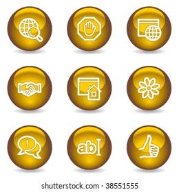 Internet communication web icons, gold glossy series