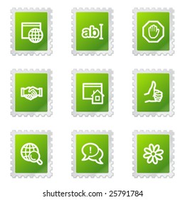Iconos web de comunicación por Internet, serie de sellos verdes