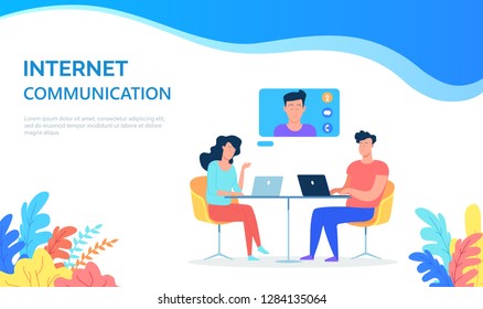 Internet communication work process in the office