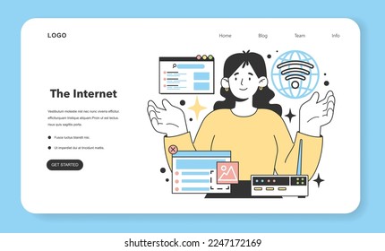 The Internet and communications web banner or landing page. Areas for a starting and developing a new start-up, local business. Potential for growth and success. Flat Vector Illustration