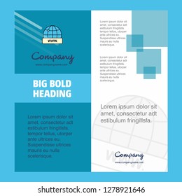 Internet Company Brochure Title Page Design. Company profile, annual report, presentations, leaflet Vector Background