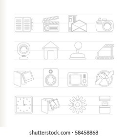 Internet, Computer and mobile phone icons - Vector icon set