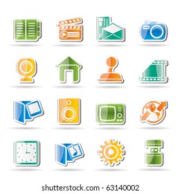 Internet, Computer and mobile phone icons - Vector icon set