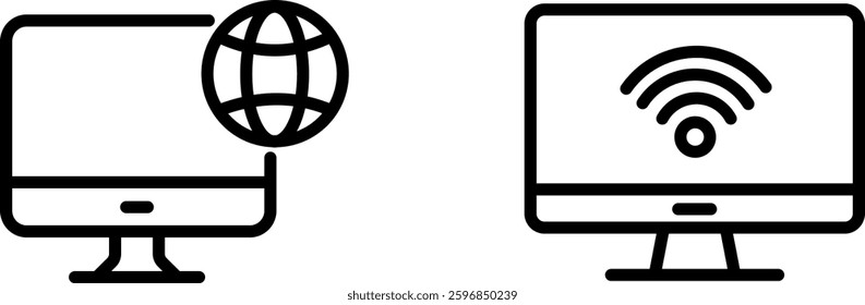 "Internet Computer Technology Icon Representing Digital Connectivity, Online Systems, and Innovation"
