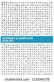 Internet and computer vector icon set