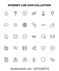 Internet concept. Collection of modern high quality internet line icons. Editable stroke. Premiul linear symbol for web sites, flyers, banners, online shops and companies
