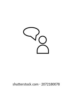 Internet concept. High quality editable stroke for mobile apps, web design, websites, online shops etc. Line icon of speech bubble and avatar of faceless person 
