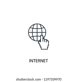 internet concept line icon. Simple element illustration. internet concept outline symbol design. Can be used for web and mobile UI/UX