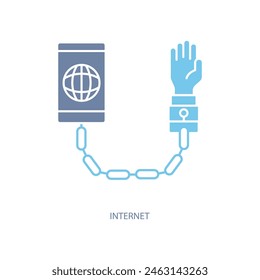 icono de línea de concepto de internet. Ilustración de elemento simple. Diseño de símbolo de esquema de concepto de Internet.