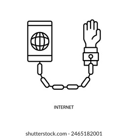 internet concept line icon. Simple element illustration. internet concept outline symbol design.