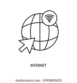 icono de línea de concepto de internet. Ilustración de elemento simple. Diseño de símbolo de esquema de concepto de Internet.