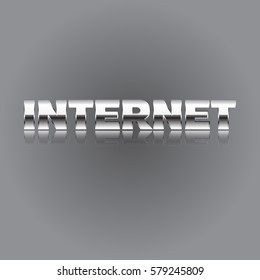 internet concept Modern metallic. on dark background