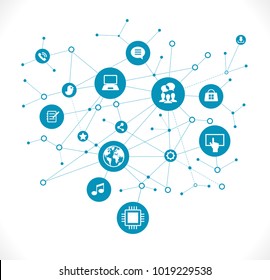 Internet concept. Social network communication in the global computer networks. File is saved in AI10 EPS version. This illustration contains a transparency   