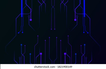Internet concept. Social network communication in the global computer networks. Circuit technology background, digital data connection system and computer electronic design. Blue circuit board. 
