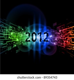 Internet concept twenty-twelve, communication, technology-style background on black.