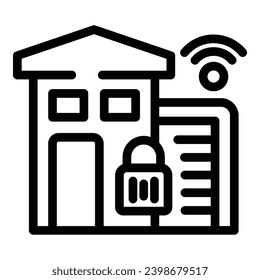 Internet connected smart home icon outline vector. Wireless futuristic technology system. Remote control house command