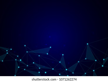 Internet connection, abstract background of science and technology graphic design. Vector connecting dots and lines. Geometric connected abstract background