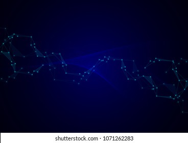 Internet connection, abstract background of science and technology graphic design. Vector connecting dots and lines. Geometric connected abstract background