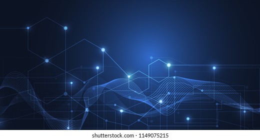 Internet connection, abstract sense of science and technology graphic design background. Vector illustration