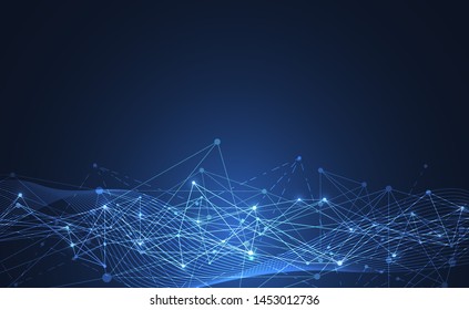 Conexión a Internet, sentido abstracto de la ciencia y el diseño gráfico de la tecnología. Ilustración del vector