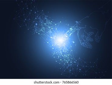 Internet connection, abstract sense of science and technology graphic design.