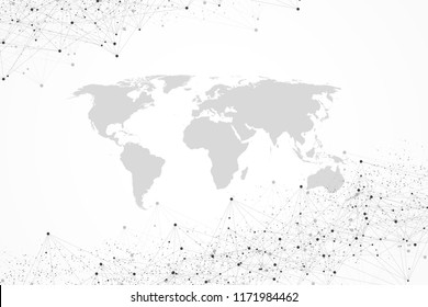 Internet connection background, abstract sense of science and technology graphic design. Global network connection.