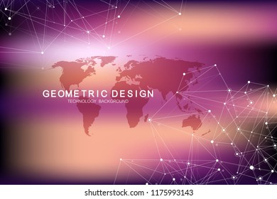Internet connection background, abstract sense of science and technology graphic design. Global network connection.
