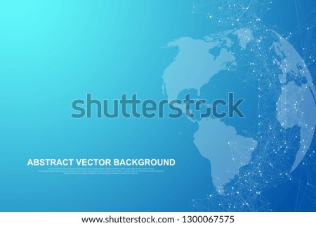 Internet connection background, abstract sense of science and technology graphic design. Global network connection.